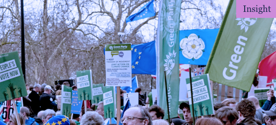 Image of European Green Party slogans and banners